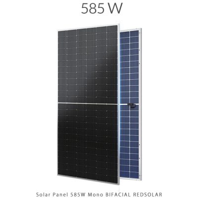 پنل خورشیدی 585 وات مونو کریستال مدل بایفشیال N-Type TOPCON برند RED SOLAR