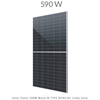 پنل خورشیدی 590 وات مونو کریستال مدل بایفشیال N-Type برند JINKO SOLAR