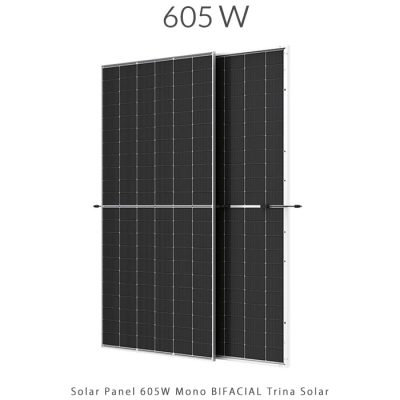 پنل خورشیدی 605 وات مونو کریستال مدل بایفشیال برند TRINA SOLAR