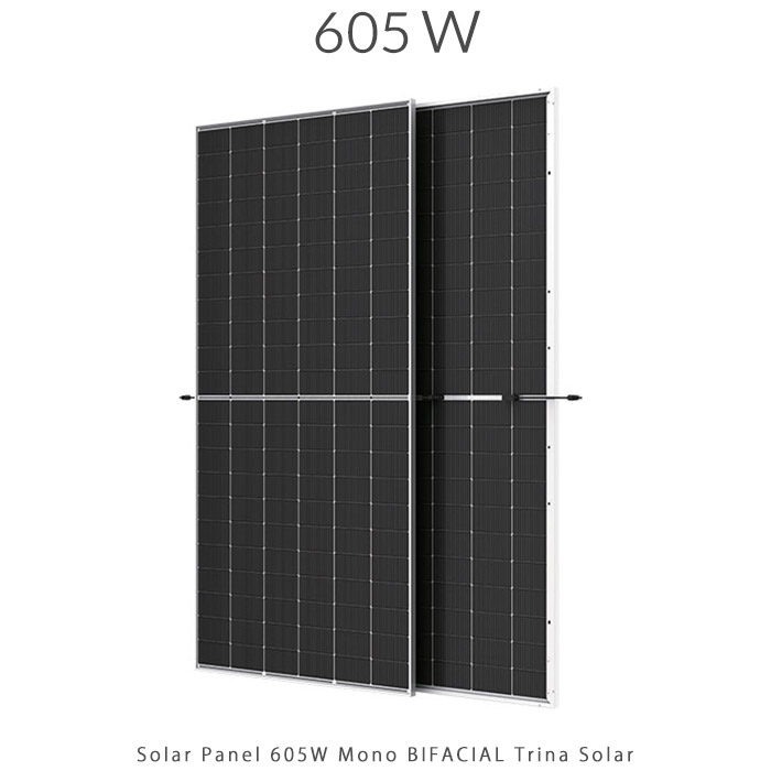 پنل خورشیدی 605 وات مونو کریستال مدل بایفشیال برند TRINA SOLAR