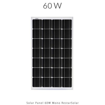پنل خورشیدی 60 وات مونو کریستال برند RESTAR SOLAR