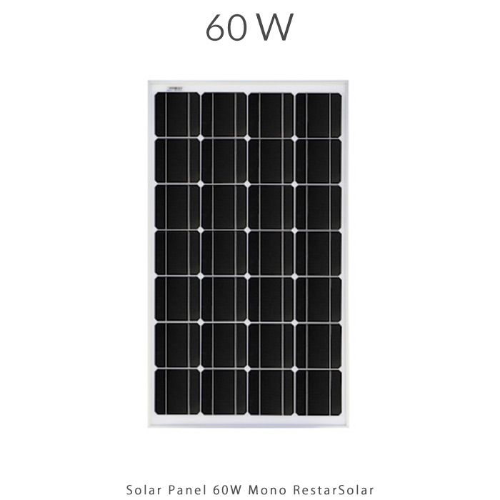 پنل خورشیدی 60 وات مونو کریستال برند RESTAR SOLAR