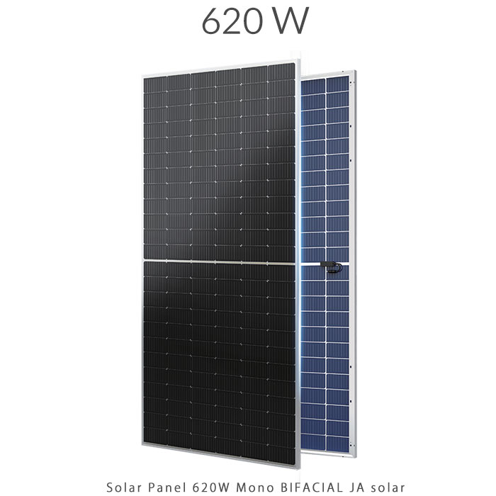 پنل خورشیدی 620 وات مونو کریستال مدل بایفشیال N-Type برند JA SOLAR
