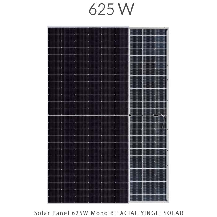 پنل خورشیدی 625 وات مونو کریستال مدل بایفشیال N-Type TOPCON برند YINGLI SOLAR