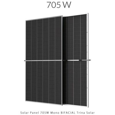 پنل خورشیدی 705 وات مونو کریستال مدل بایفشیال N-Type TOPCON برند TRINA SOLAR