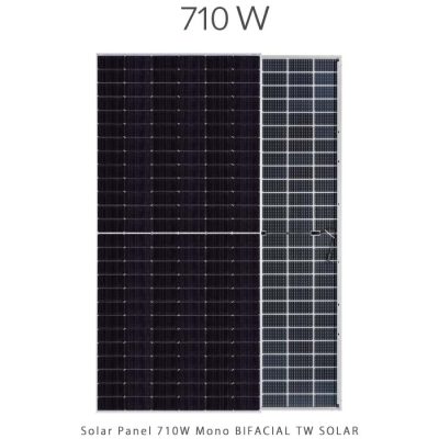 پنل خورشیدی 710 وات مونو کریستال مدل بایفشیال N-Type برند TW SOLAR