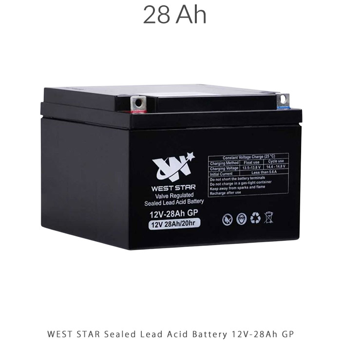 باتری 28 آمپر ساعت Sealed Lead Acid برند WEST STAR