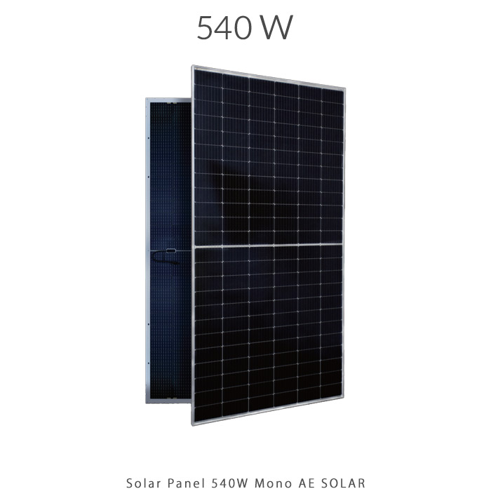 پنل خورشیدی 540 وات مونو کریستال مدل بایفشیال برند AE SOLAR