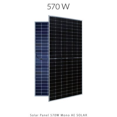 پنل خورشیدی 570 وات مونو کریستال مدل بایفشیال N-Type TOPCON برند AE SOLAR